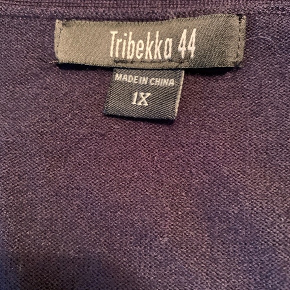 TriBekko 44 navy open-front Sweater, size 1X - Picture 2 of 7